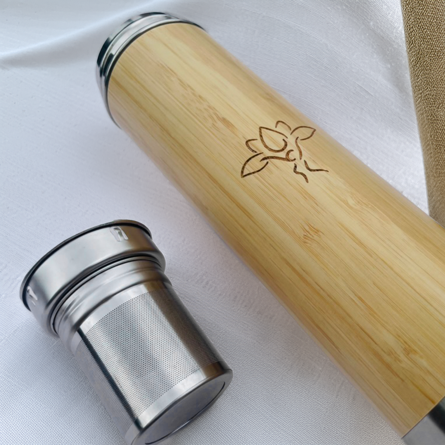 Bamboo Bottle With Strainer